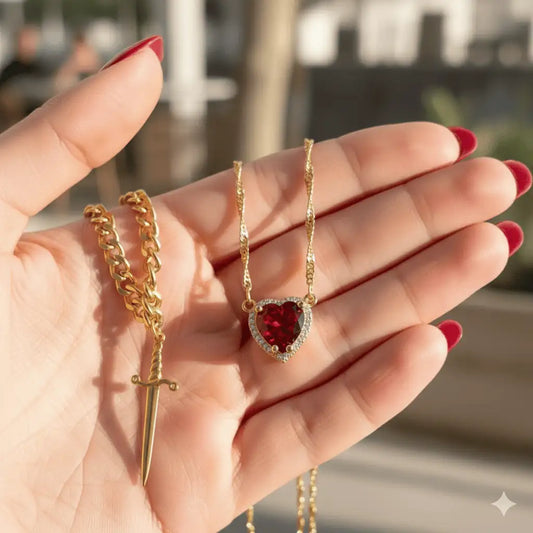 Colar Namorados Coração & Espada by bellaglan