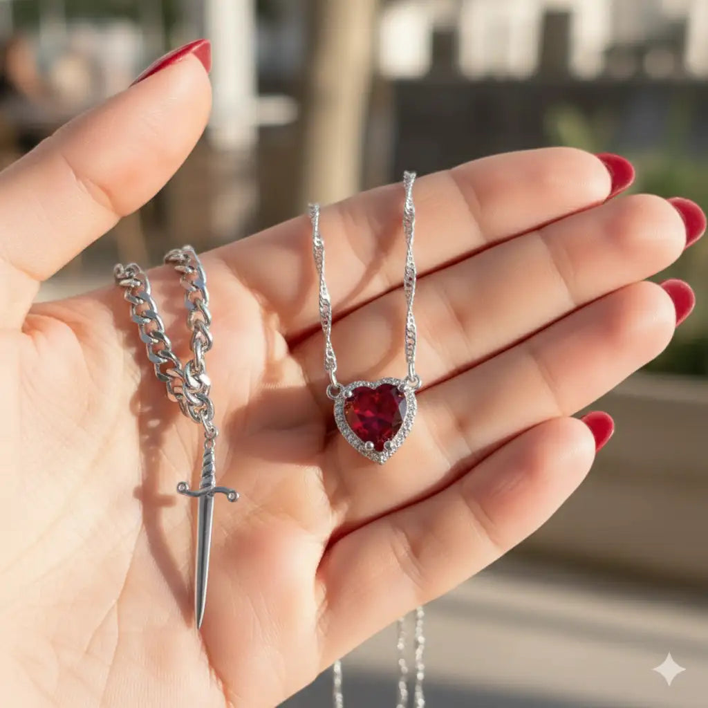 Colar Namorados Coração & Espada by bellaglan